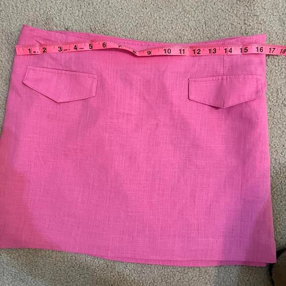 Linen Divided H&M Barbie Pink linen blend mini skirt Size Medium Preppy Clueless - Picture 8 of 8